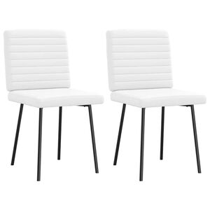 vidaXL Sillas de comedor 2 unidades cuero sintético blanco
