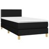 vidaXL Cama box spring con colch&oacute;n LED tela negro 100x200 cm