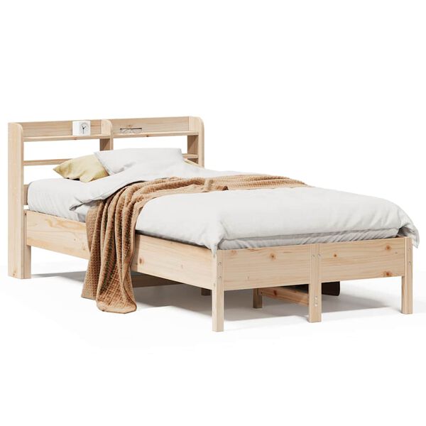 vidaXL Estructura de cama sin colch&oacute;n madera maciza de pino 100x200 cm