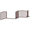 vidaXL Puerta de perros plegable 6 paneles madera &aacute;lamo marr&oacute;n 480 cm