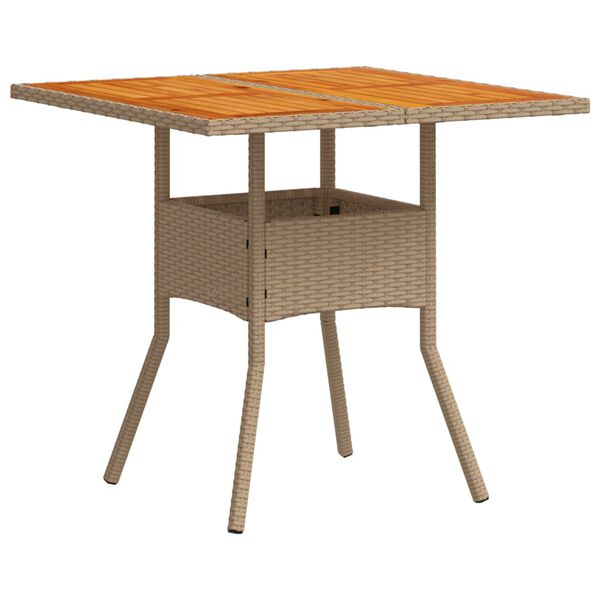 vidaXL Set de comedor jard&iacute;n 3 pzas con cojines rat&aacute;n PE acacia beige