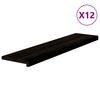 vidaXL Pelda&ntilde;os de escalera 12 uds madera maciza roble marr&oacute;n negro