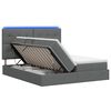 vidaXL Cama de almacenamiento LED con colch&oacute;n Gris oscuro 180 x 200 cm