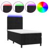 vidaXL Cama box spring colch&oacute;n y LED terciopelo negro 80x200 cm