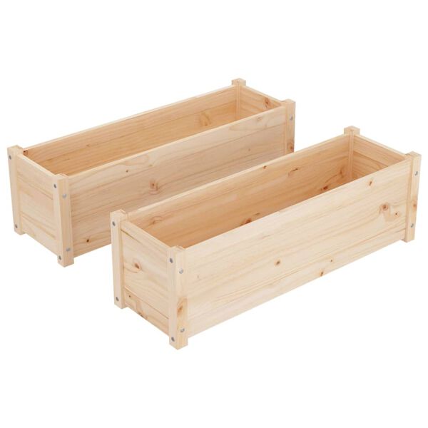 vidaXL Jardineras 2 uds madera maciza de pino 100x31x31 cm