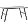 vidaXL Mesa de jard&iacute;n acero recubrimiento en polvo negro 90x45x35 cm