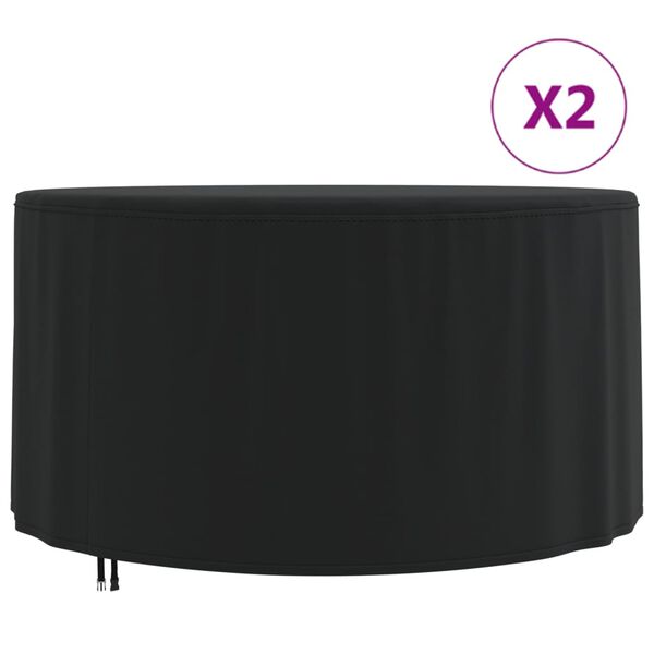 vidaXL Cubiertas muebles jard&iacute;n 2 uds tela Oxford 420D &Oslash; 157x71 cm