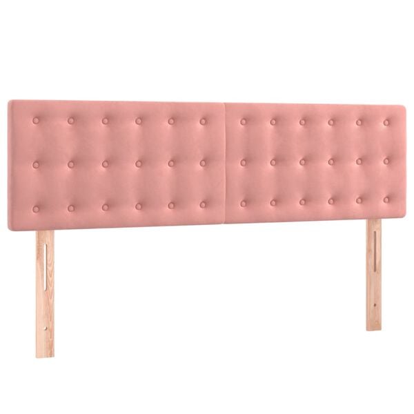 vidaXL Cabeceros terciopelo rosa 144x5x78/88 cm