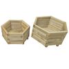 vidaXL Juego de arriates elevados 2 unidades madera de pino impregnada