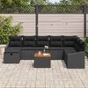 vidaXL Conjunto de sof&aacute;s de jard&iacute;n 9 pcs Negro rat&aacute;n sint&eacute;tico