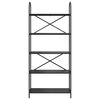 vidaXL Estante de libros Roble Negro 80 x 30 x 183 cm
