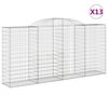 vidaXL Cestas gaviones 13 uds forma de arco hierro 300x50x140/160 cm
