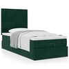 vidaXL Estructura de cama otomana colchones terciopelo verde oscuro