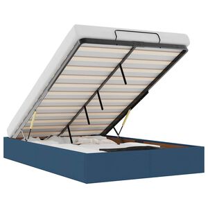 vidaXL Estructura de cama otomana sin colch&oacute;n tela azul 120x190 cm