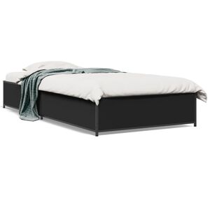 vidaXL Estructura de cama madera ingenier&iacute;a y metal negro 100x200 cm