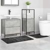 vidaXL Conjunto de alfombra de ba&ntilde;o antideslizante 2 pcs Gris oscuro