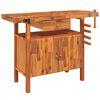 vidaXL Banco de trabajo con caj&oacute;n y tornillos de banco 124x52x83 cm madera maciza de acacia
