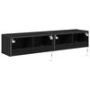 vidaXL Mueble de TV Montado en la Pared 2 pcs Roble Negro