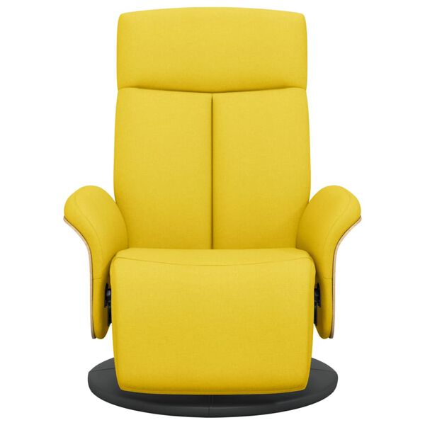 vidaXL Sill&oacute;n reclinable con reposapi&eacute;s tela amarillo claro