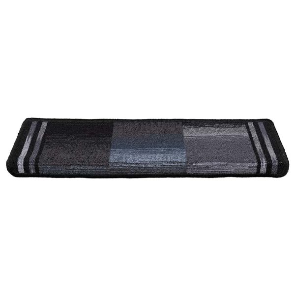 vidaXL Alfombrillas escalera autoadhesivas 5uds negro y gris 65x21x4cm