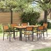 vidaXL Conjunto de Comedor de Jard&iacute;n 7 pcs Negro