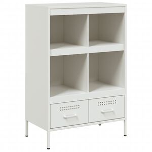 vidaXL Aparador acero blanco 68x39x101,5 cm