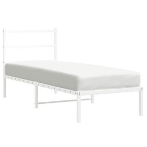 vidaXL Estructura cama sin colch&oacute;n con cabecero metal blanco 80x200 cm