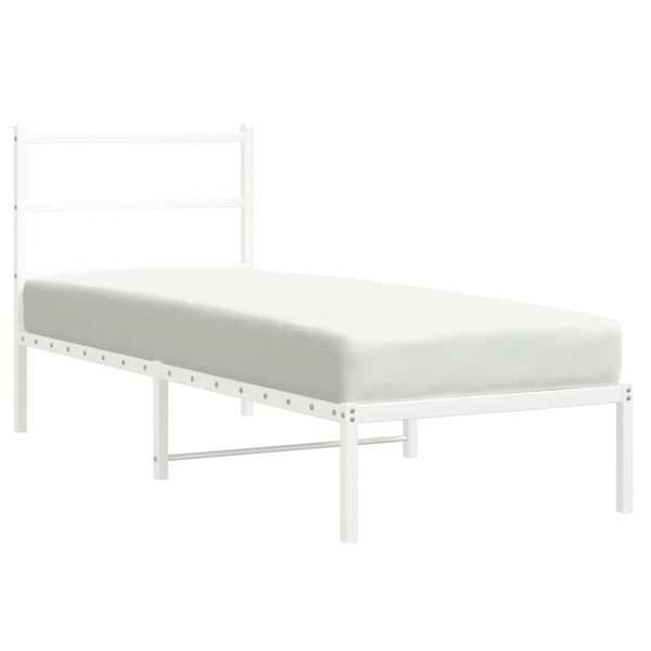 vidaXL Estructura cama sin colchón con cabecero metal blanco 80x200 cm