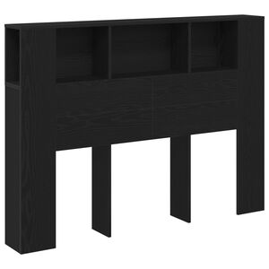 vidaXL Cabecero con armario Roble Negro Madera de ingenier&iacute;a