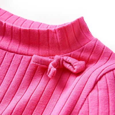 Camiseta infantil manga larga de punto elástico rosa brillante 92