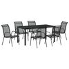 vidaXL Conjunto de Comedor de Jard&iacute;n 7 uds. Negro