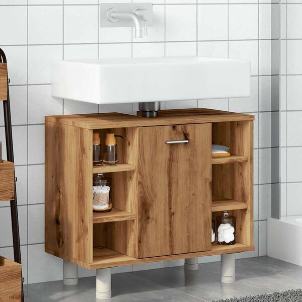 vidaXL Armario de ba&ntilde;o madera contrachapada roble artisan 60x32x53,5cm
