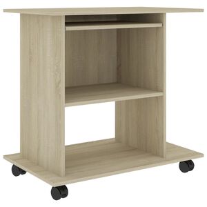 vidaXL Mesa de ordenador madera contrachapada color roble 80x50x75 cm