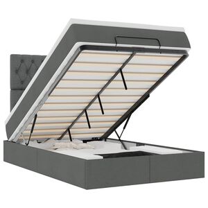 vidaXL Estructura de cama otomana colch&oacute;n tela gris oscuro