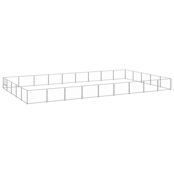 vidaXL Perrera plateada 45 m&sup2; acero