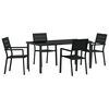 vidaXL Conjunto de Comedor de Jard&iacute;n 5 pcs Negro