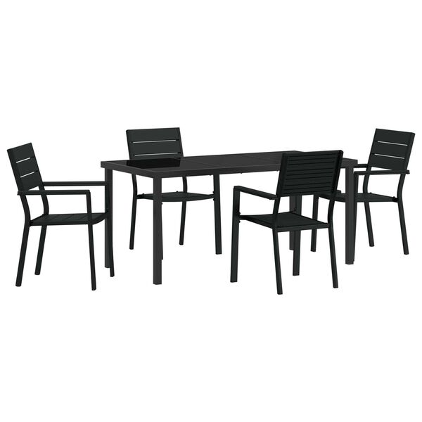 vidaXL Conjunto de Comedor de Jard&iacute;n 5 pcs Negro