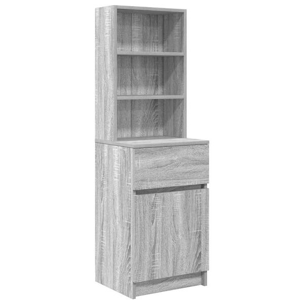vidaXL Mesilla de noche gris Sonoma 39x35x125 cm madera de ingenier&iacute;a