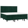 vidaXL Cama box spring con colch&oacute;n terciopelo verde oscuro 200x200 cm