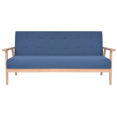 vidaXL Juego de sofás de tela de 2 piezas color azul