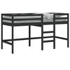 vidaXL Cama alta de ni&ntilde;os escalera madera maciza pino negra 80x200 cm