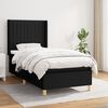 vidaXL Cama box spring con colch&oacute;n tela negro 90x200 cm