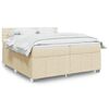 vidaXL Cama box spring con colch&oacute;n tela color crema 200x200 cm