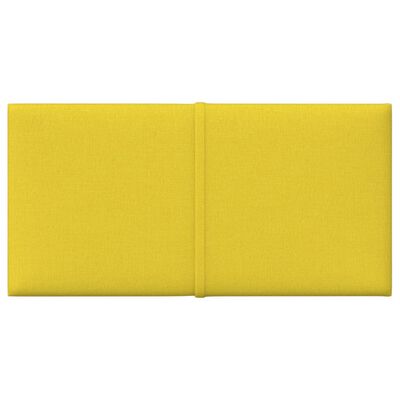 vidaXL Paneles de pared 12 uds tela amarillo claro 30x15 cm 0,54 m²