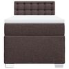 vidaXL Cama box spring con colch&oacute;n tela marr&oacute;n oscuro 90x190 cm