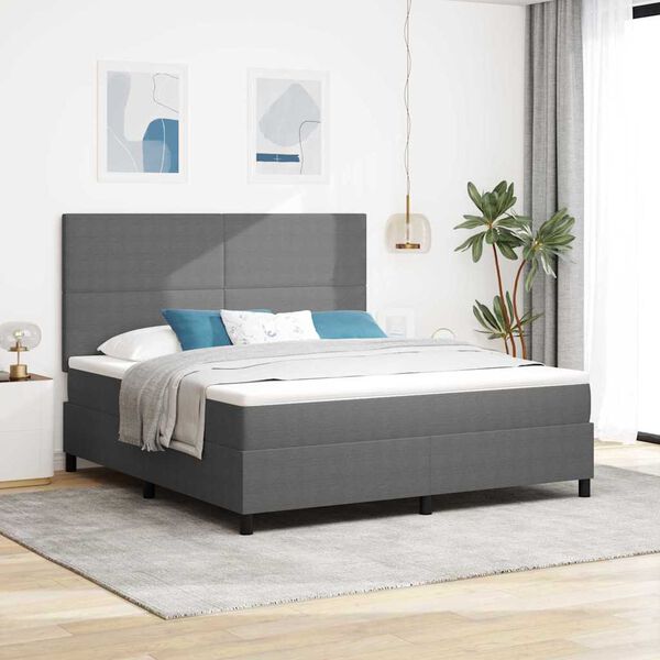 vidaXL Cama tipo Box Spring Gris claro y . 180 x 200 cm Tela de Pana