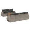 vidaXL Set de sof&aacute;s de jard&iacute;n 8 pzas y cojines rat&aacute;n sint&eacute;tico gris
