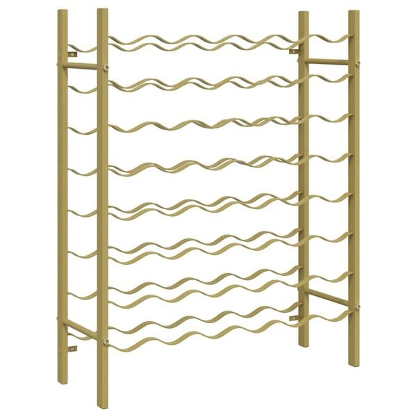 vidaXL Botellero para 48 botellas de metal dorado