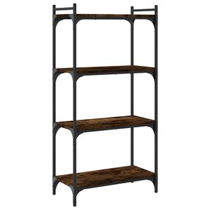 vidaXL Librer&iacute;a 4 estantes madera ingenier&iacute;a roble ahumado 60x30x120cm