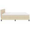 vidaXL Cama tipo Box Spring con cabecera Crema 200 x 200 cm tela